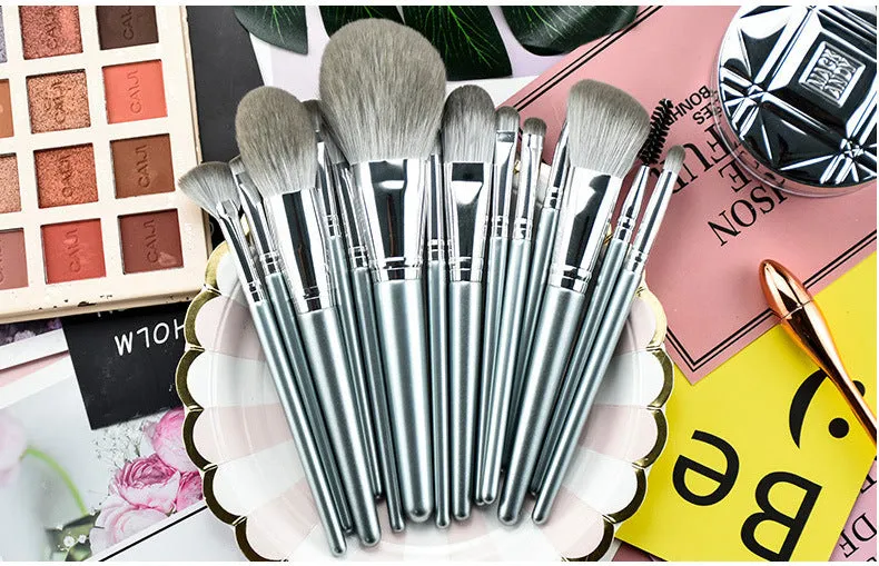 14 PCs Face Powder Blush Foundation Eye Shadow Brush Makeup Brush Set Super Soft