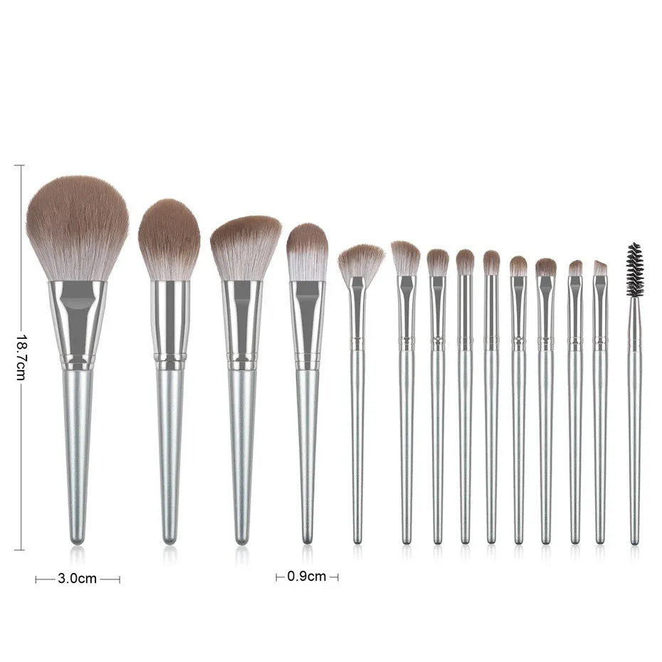 14 PCs Face Powder Blush Foundation Eye Shadow Brush Makeup Brush Set Super Soft