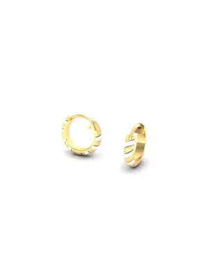 18K Gold Enamel Striped Hoop Earrings