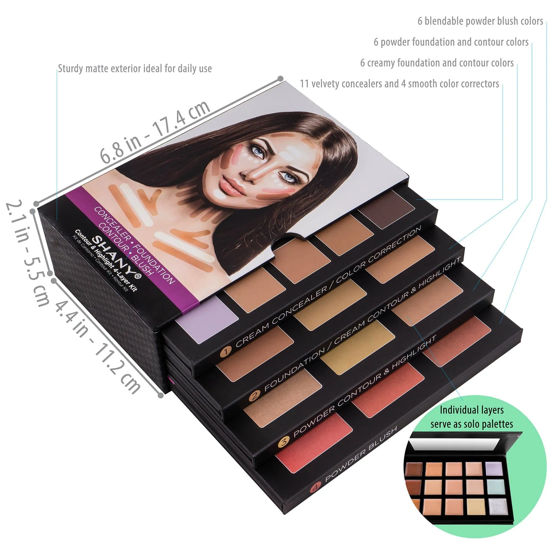 4-Layer Contour and Highlight Makeup Kit