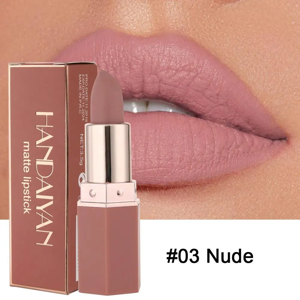 6 Colours Matte Lipstick Beauty Lip Gloss Lippenstift Tinted Balm 24 Hours Waterproof Free Shipping Makeup