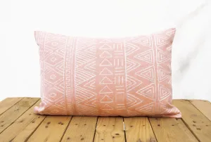 Aztec pattern pillow cover, blush colour, embroidery, geometrical, cotton pillow cover,14"X21"