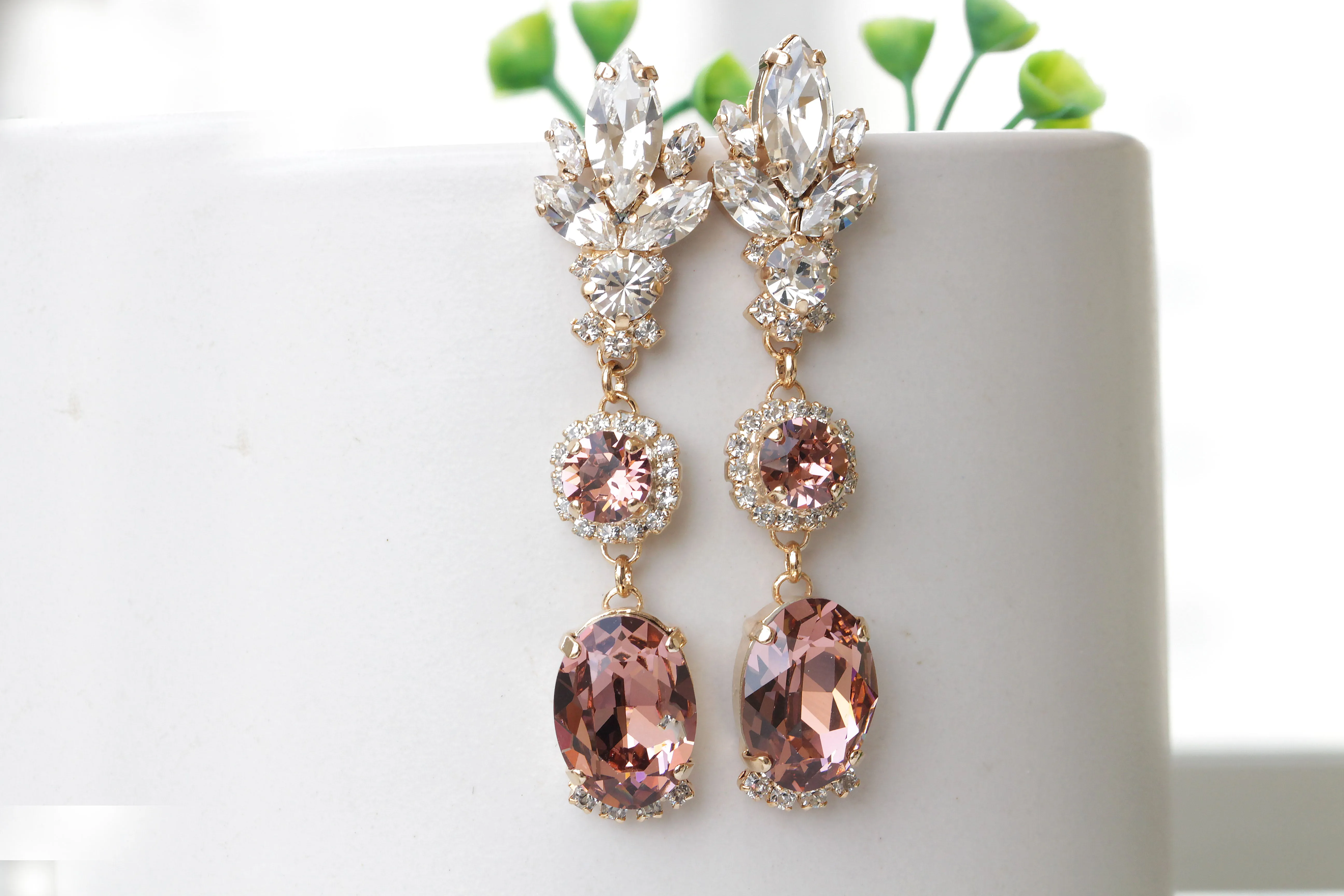 Blush long earrings