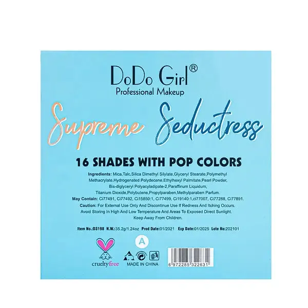 DoDo Girl Professional 16-Color Supreme Seductress Makeup Palette