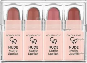 Golden Rose - Nude Matte Lipstick Mix - Set of 4 matte mini lipsticks