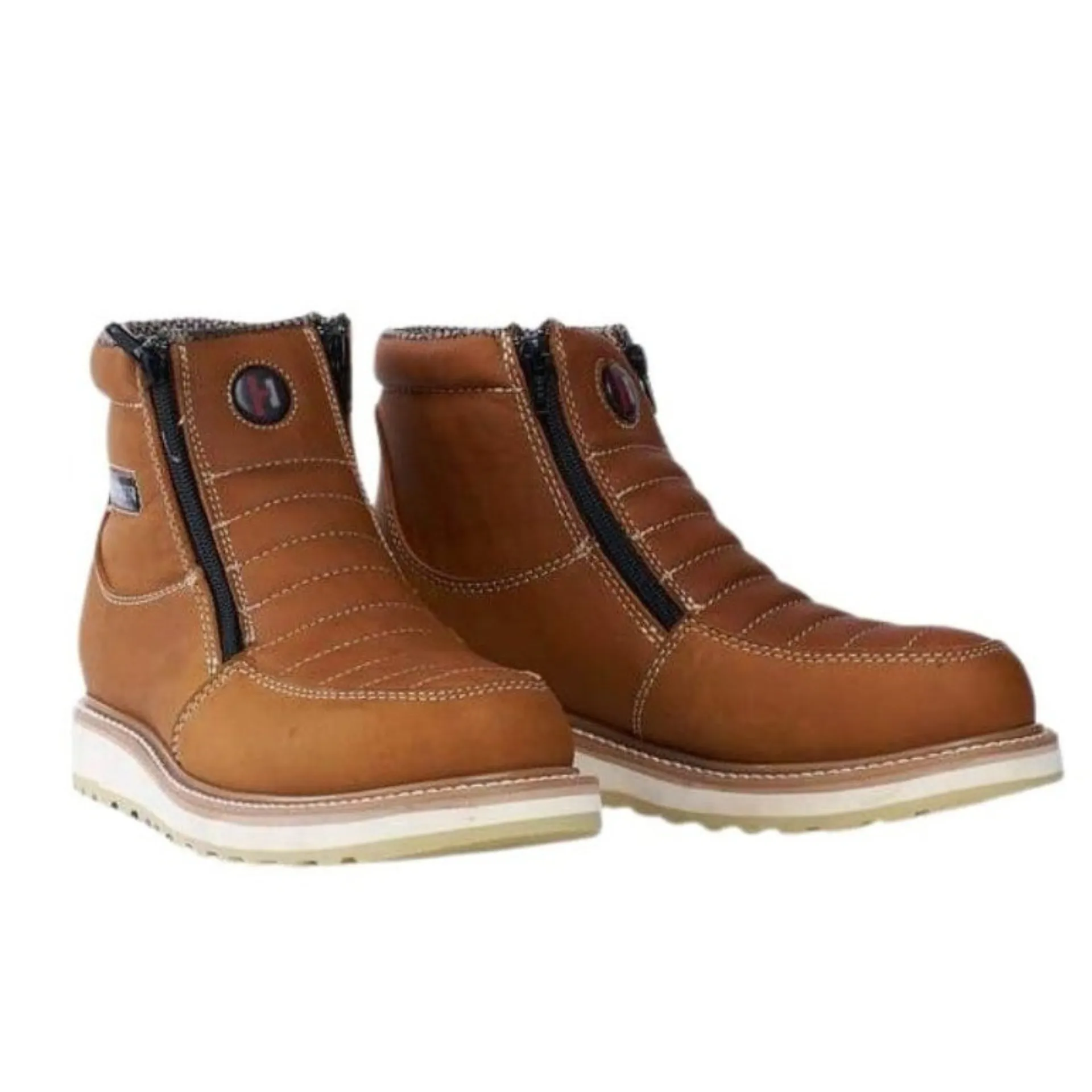 HAMMER 339 HABANA,  Prime leather, Breathable lining , Double Libyan Density, Oil and slip resistance, Short Boots 6" Double Zipper.