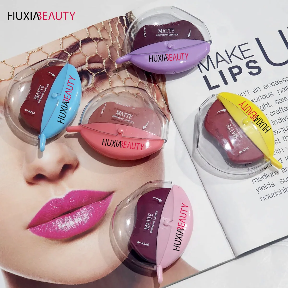 HUXIABEAUTY Pack of 3 Matt Lip-shaped Lipstick Velvet Matte Moisturizing Lipstick 314