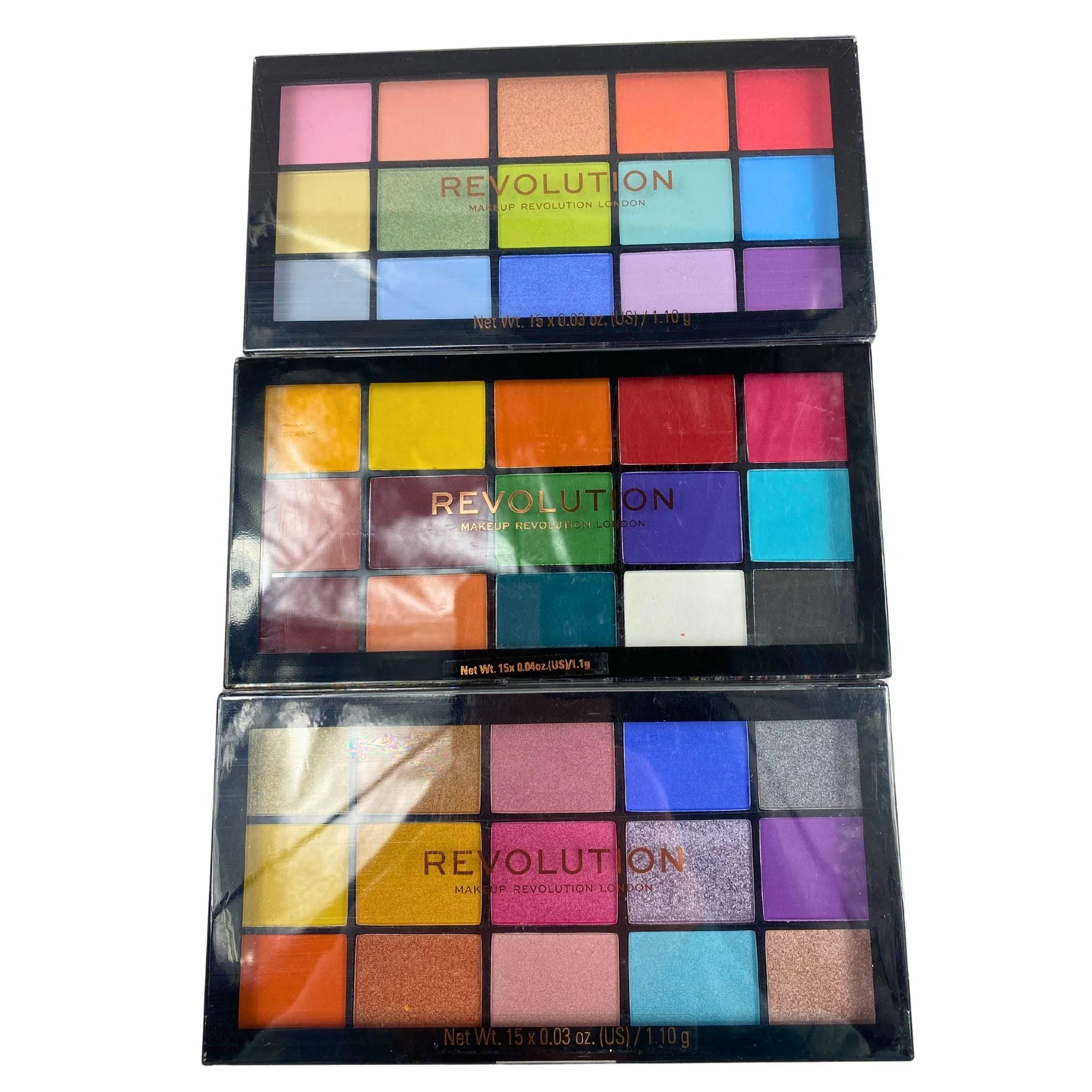 Makeup Revolution Reloaded Palette of 15 Eyeshadows Assorted Colors (50 Pcs Lot)