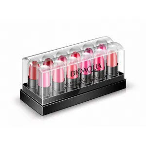 Miss Beauty 12-Piece Set - Long-Lasting, Moisturizing Lipstick in Assorted Colors - Limited Stock (Product Code: BQY8853)