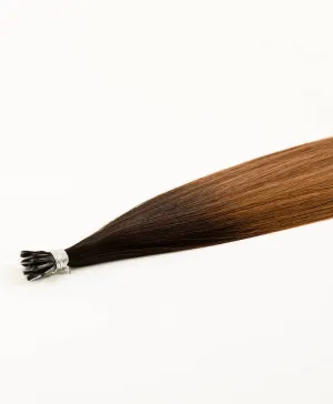 Ombre Brown, 20" Nano Tip Hair Extensions, #R34