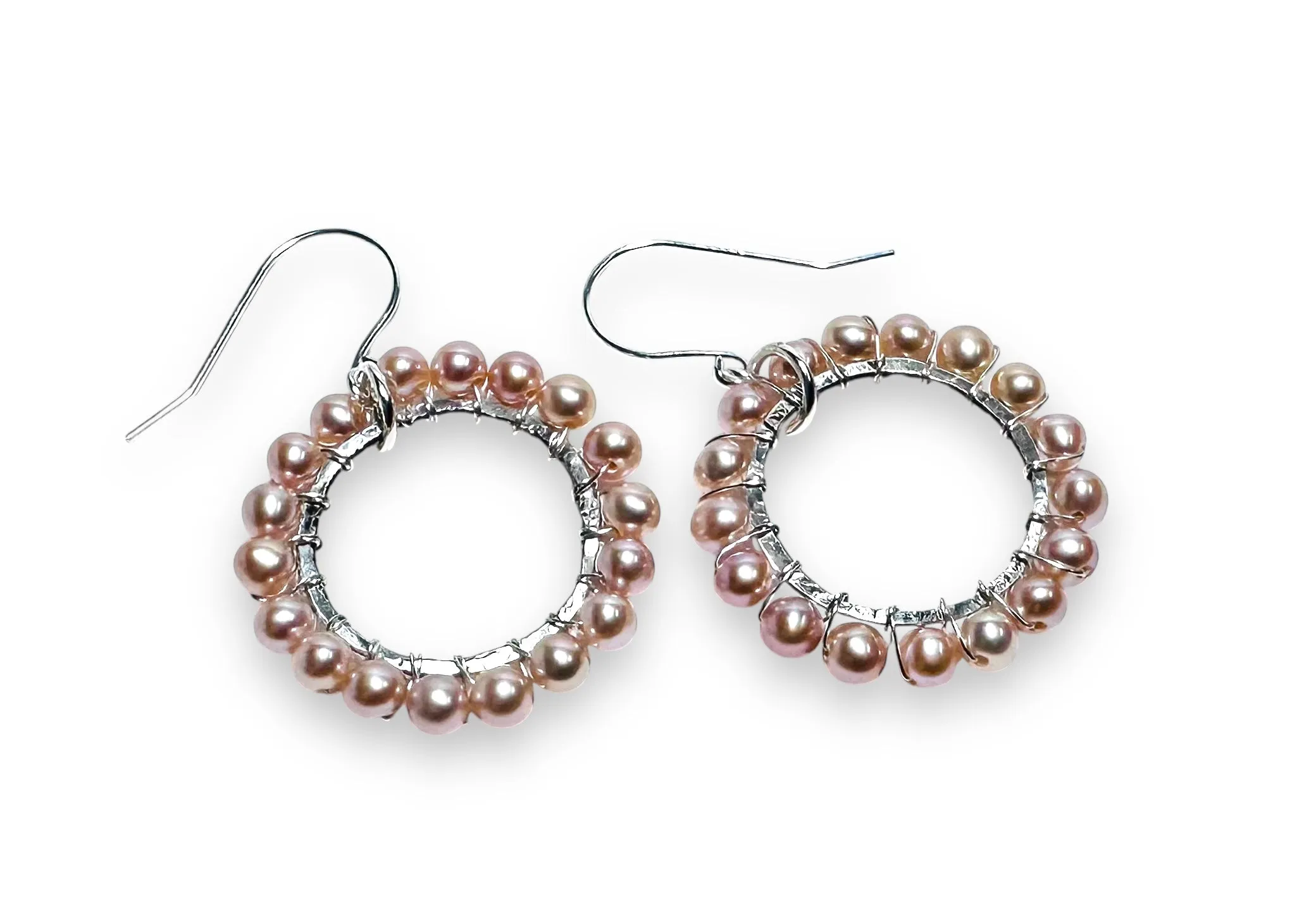 Pearl l Hoops, Pearl Earrings