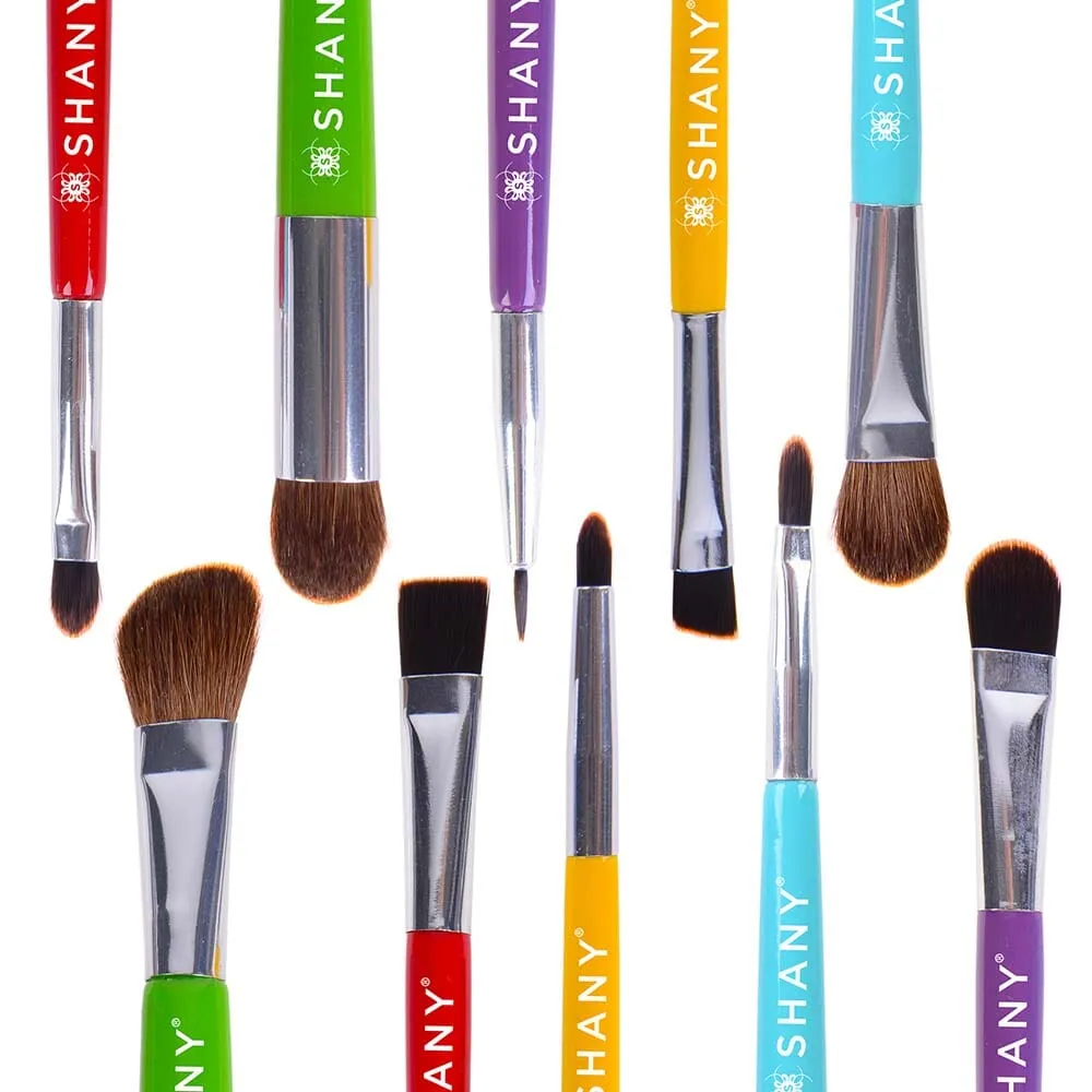 THE DOUBLE TROUBLE - 5 PC Double Sided Essential Brush Set with Travel Pouch