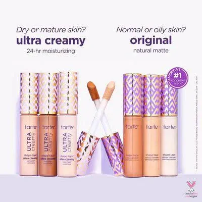 Ultra Creamy Tarte Concealer Pore Erasing Moisturizing Acne Dark Circles Cover Liquid Concealer