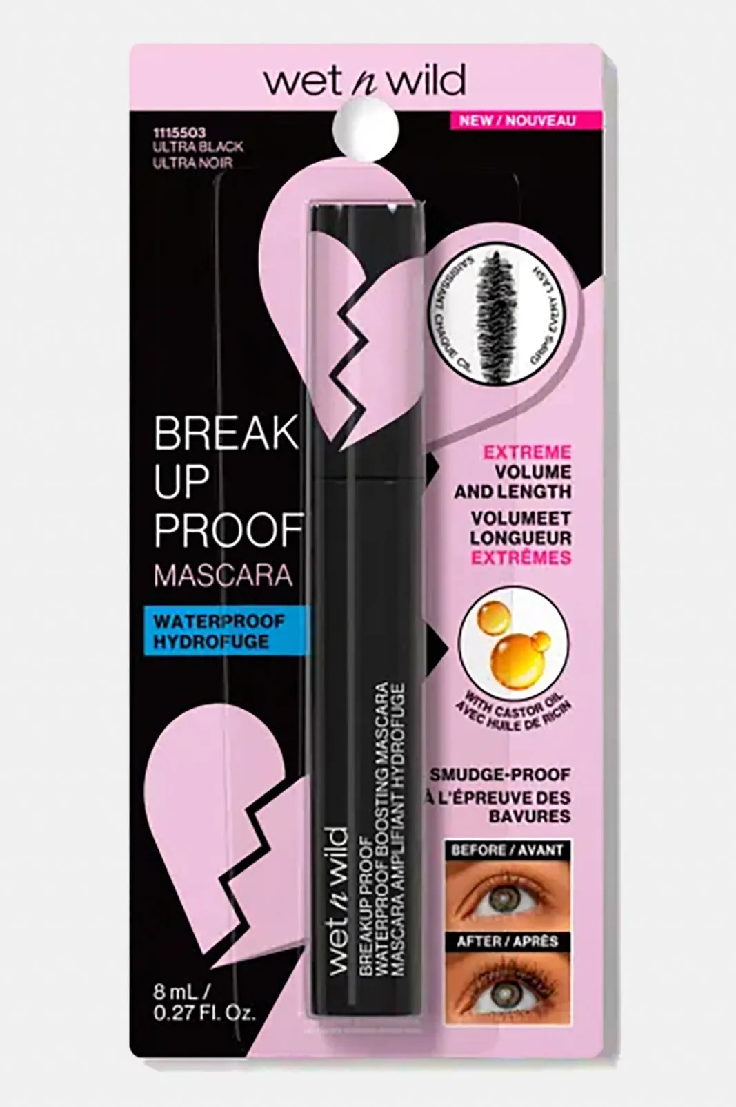 Wet N Wild Megalast Breakup Proof Waterproof Boosting Mascara - Ultra Black